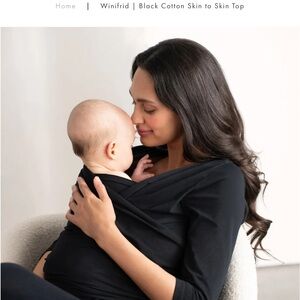 Winifrid Black Cotton Skin to Skin Top